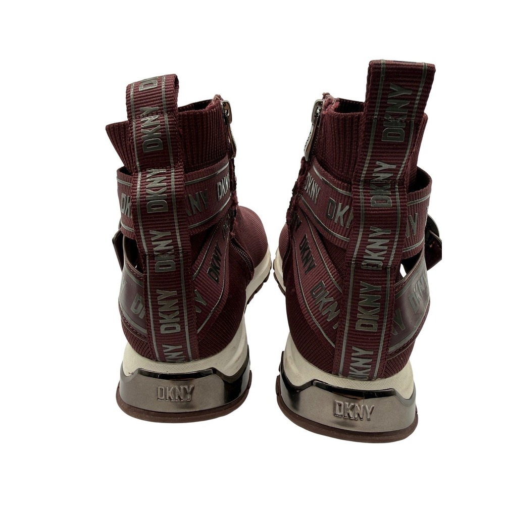 DKNY Women's Burgundy Slip-On Platform Sneaker Boot - Picture 7 of 10
